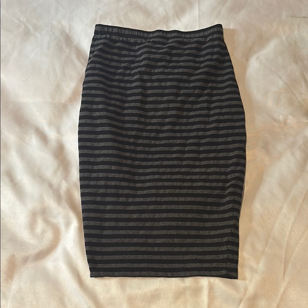 Primark Charcoal and Black Striped Pencil Skirt